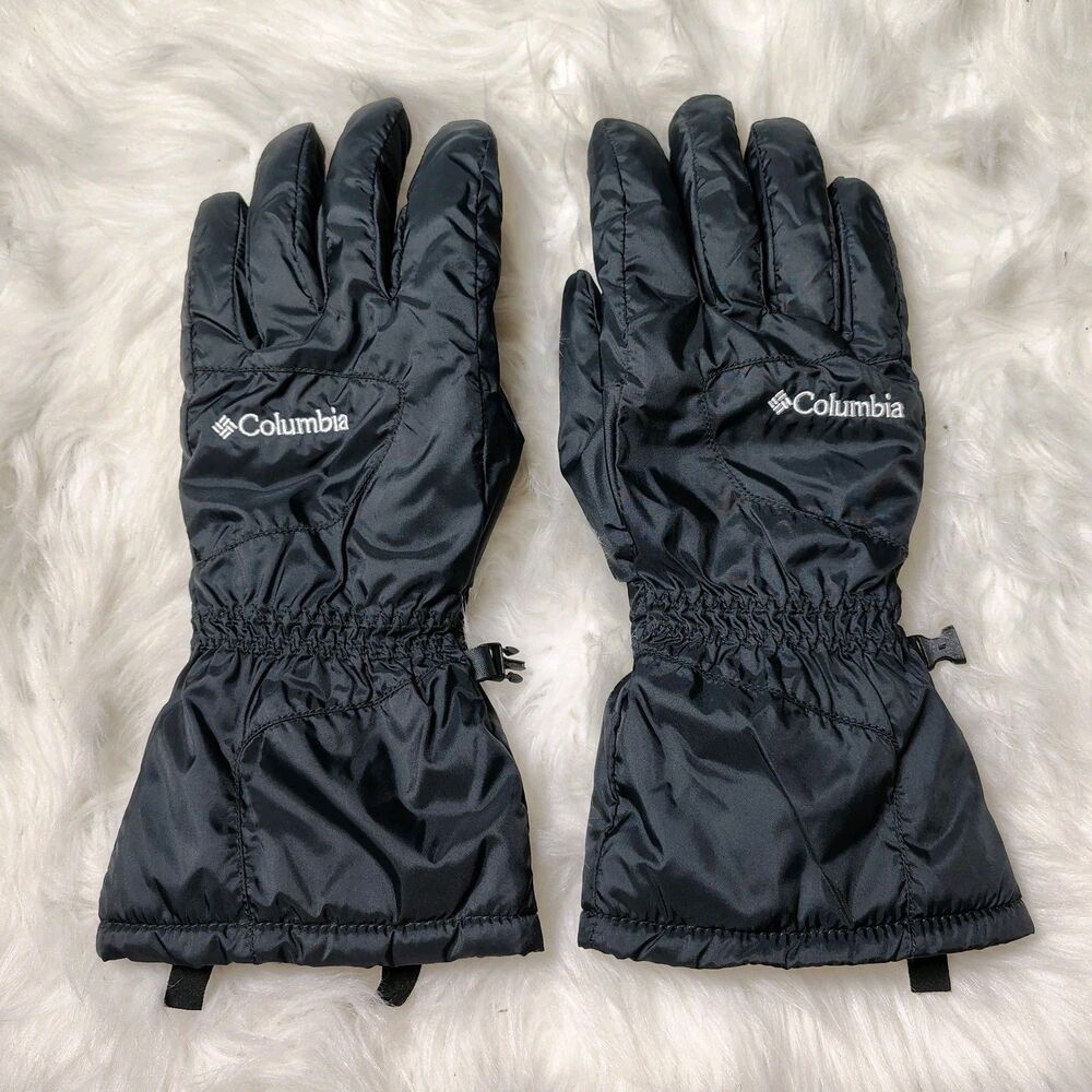 Columbia Winter Ski Black Gloves White Embroidered Logo Men's Size L/RT1